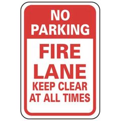 No Parking Fire Lane Sign